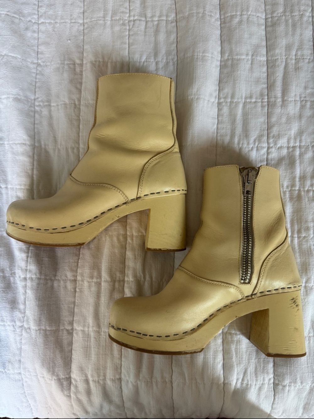 Swedish Hasbeens 60’s Boots 37 Pastel Yellow🌈👏🏻
